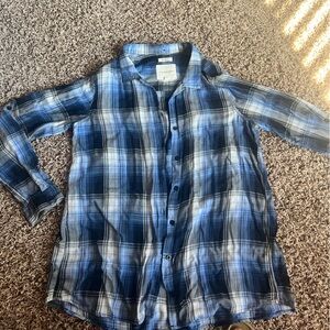 Thread & Supply Blue and White Plaid Shirt